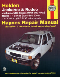 Holden Jackaroo Petrol (91-97) & Holden Rodeo Petrol (91-02)