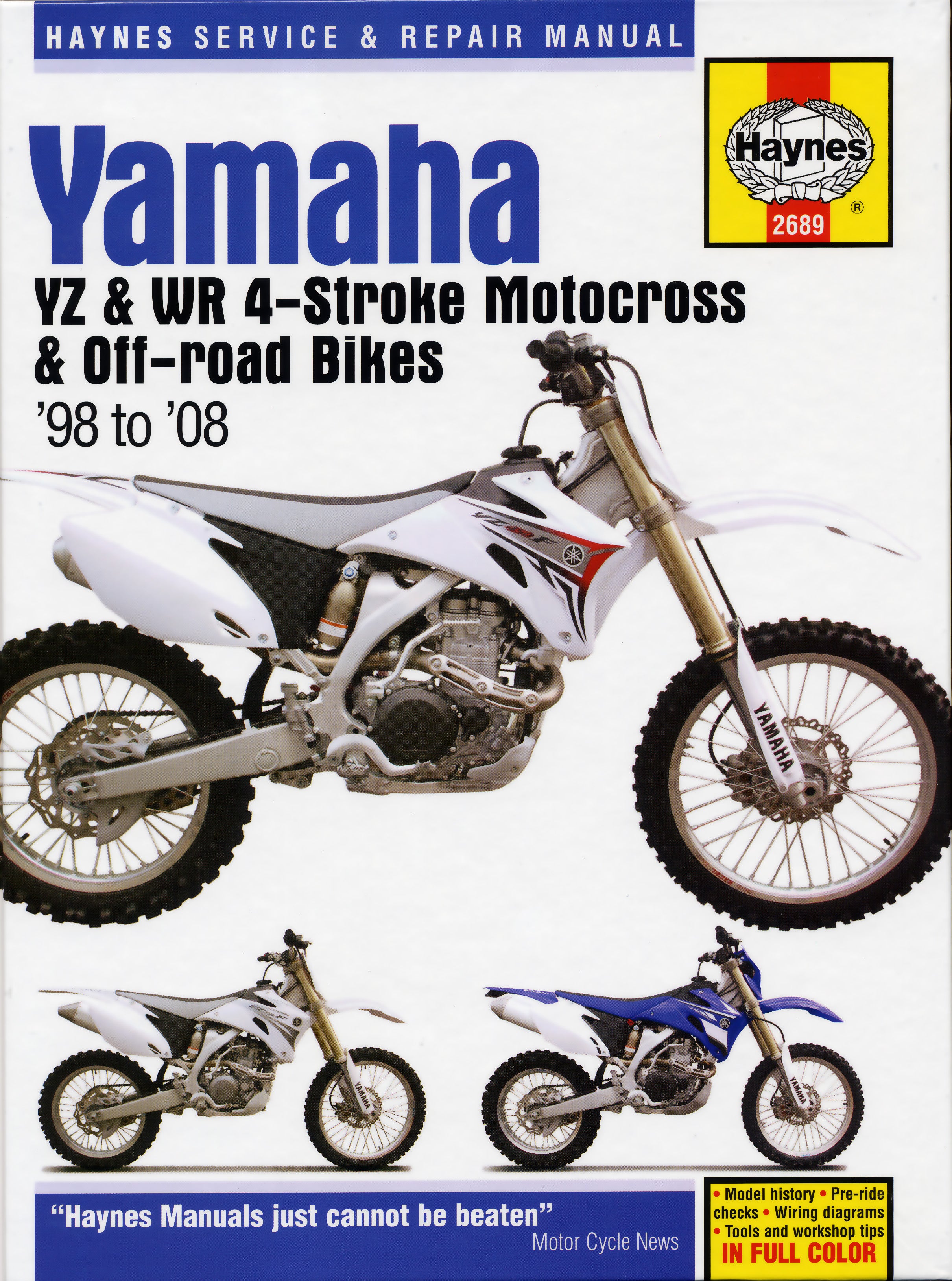 Yamaha YZ & WR 4-stroke Motocross Bikes (98 - 08) Haynes Repair