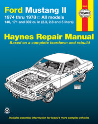 Ford Mustang II (1974-1978) 4-cylinder, V6 & V8 Haynes Repair Manual (USA)