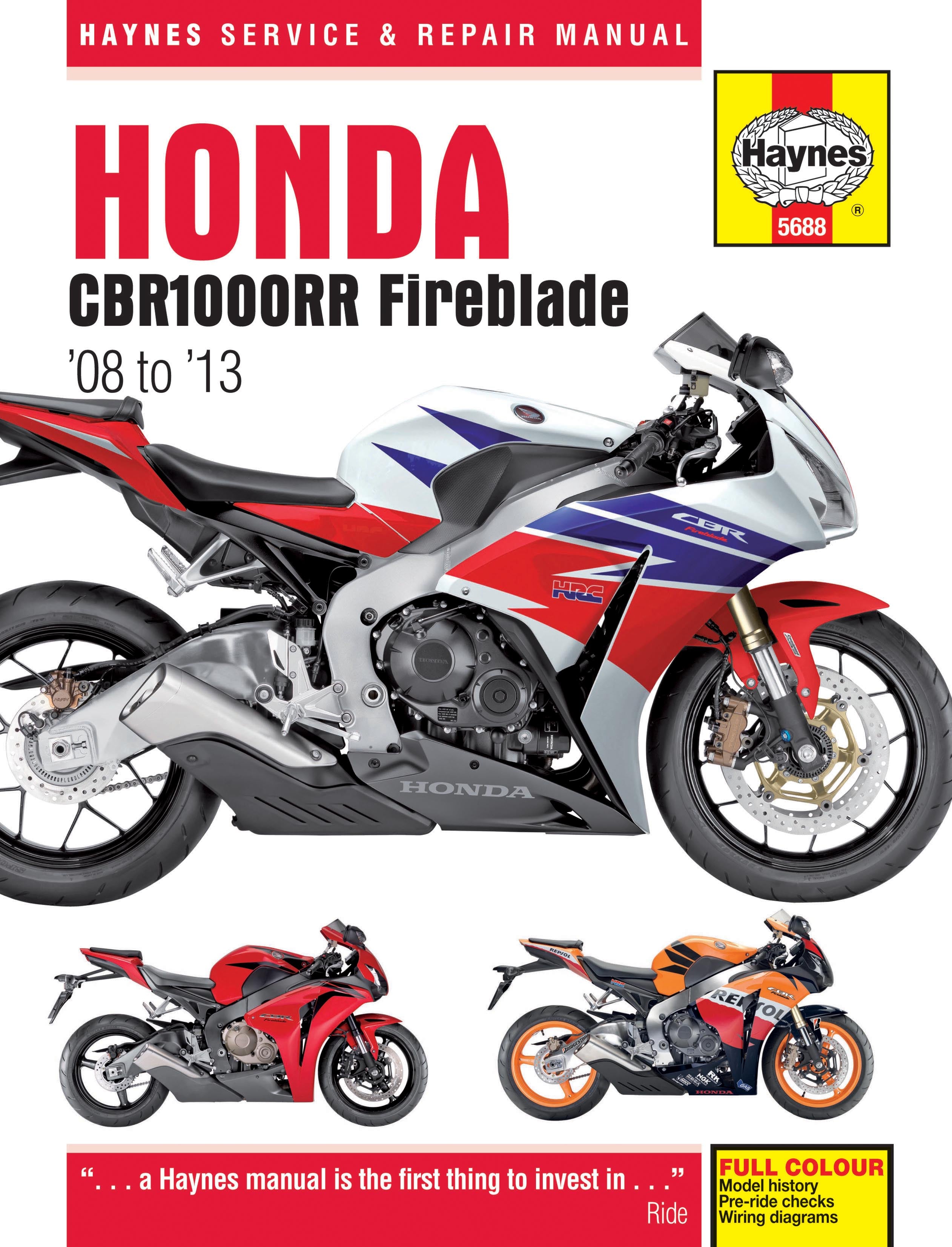 HONDA CBR1000RR/RR SP サービスマニュアル Honda CBR1000RR Fireblade (08 - 13) Haynes Repair Manual – Haynes