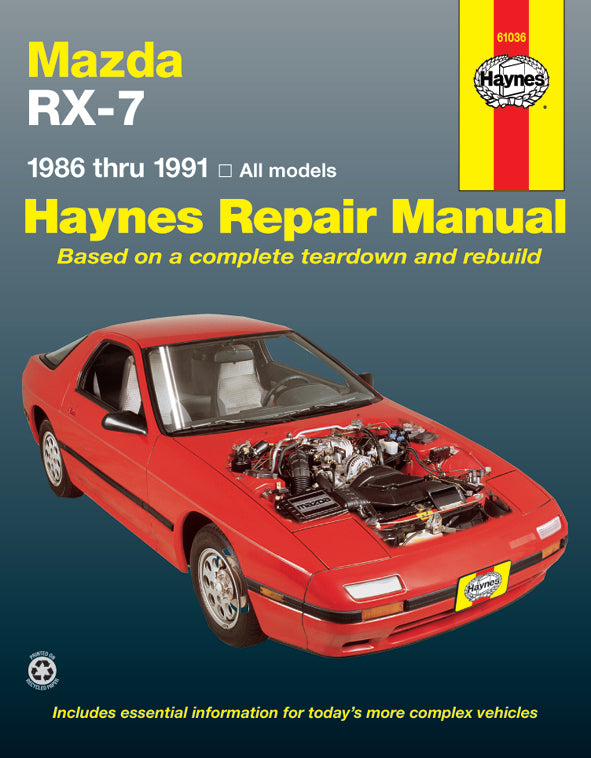 Mazda RX-7 整備書 1985年・1989年追補版 Mazda RX-7 for Mazda RX-7 models inc. turbo (1986-1991) Haynes