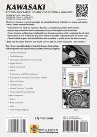 Kawasaki Vulcan 900 Classic, Classic LT & Custom Motorcycle (2006-2019) Service Repair Manual