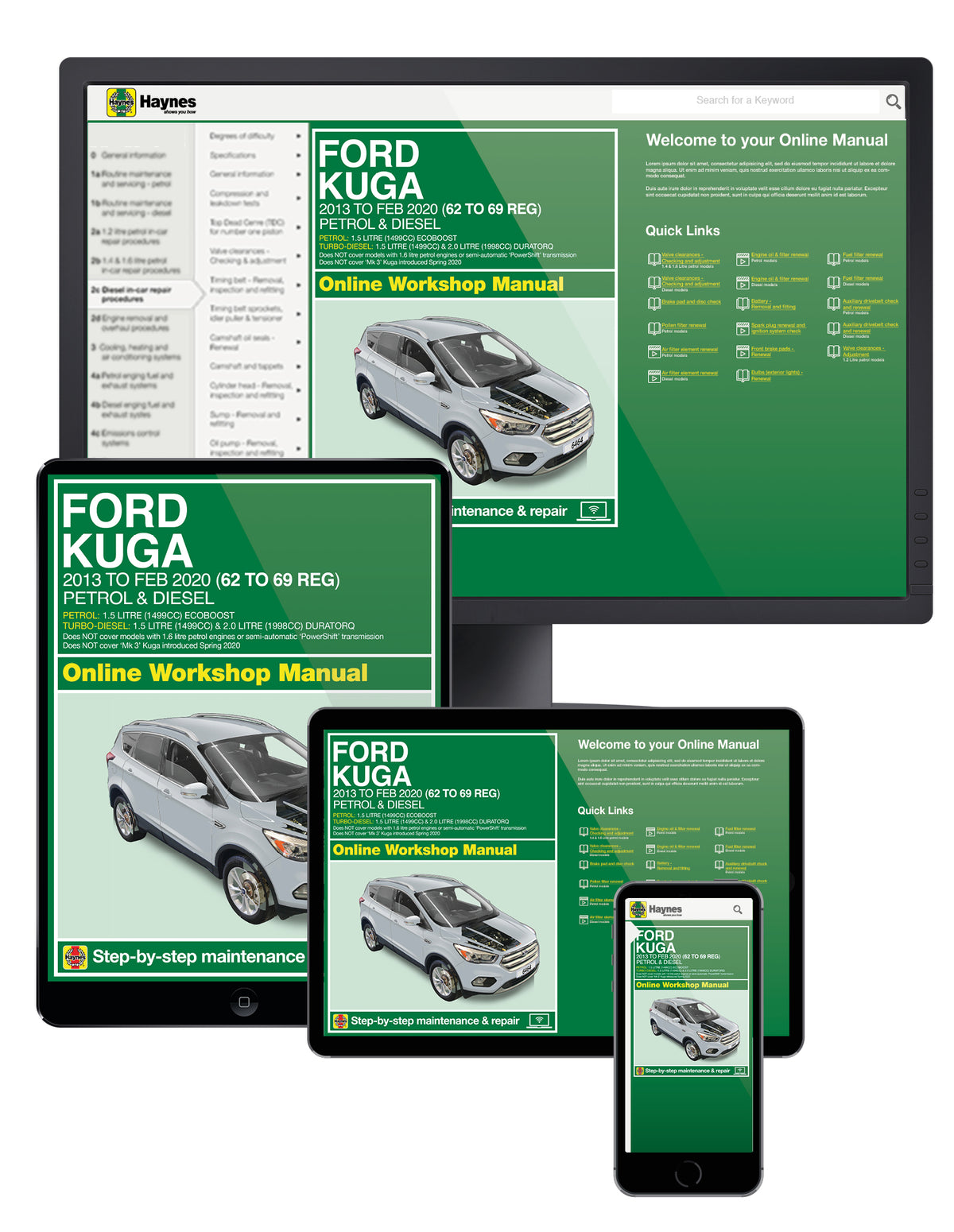 11 videos FREE with every online Ford Kuga Workshop Manual!