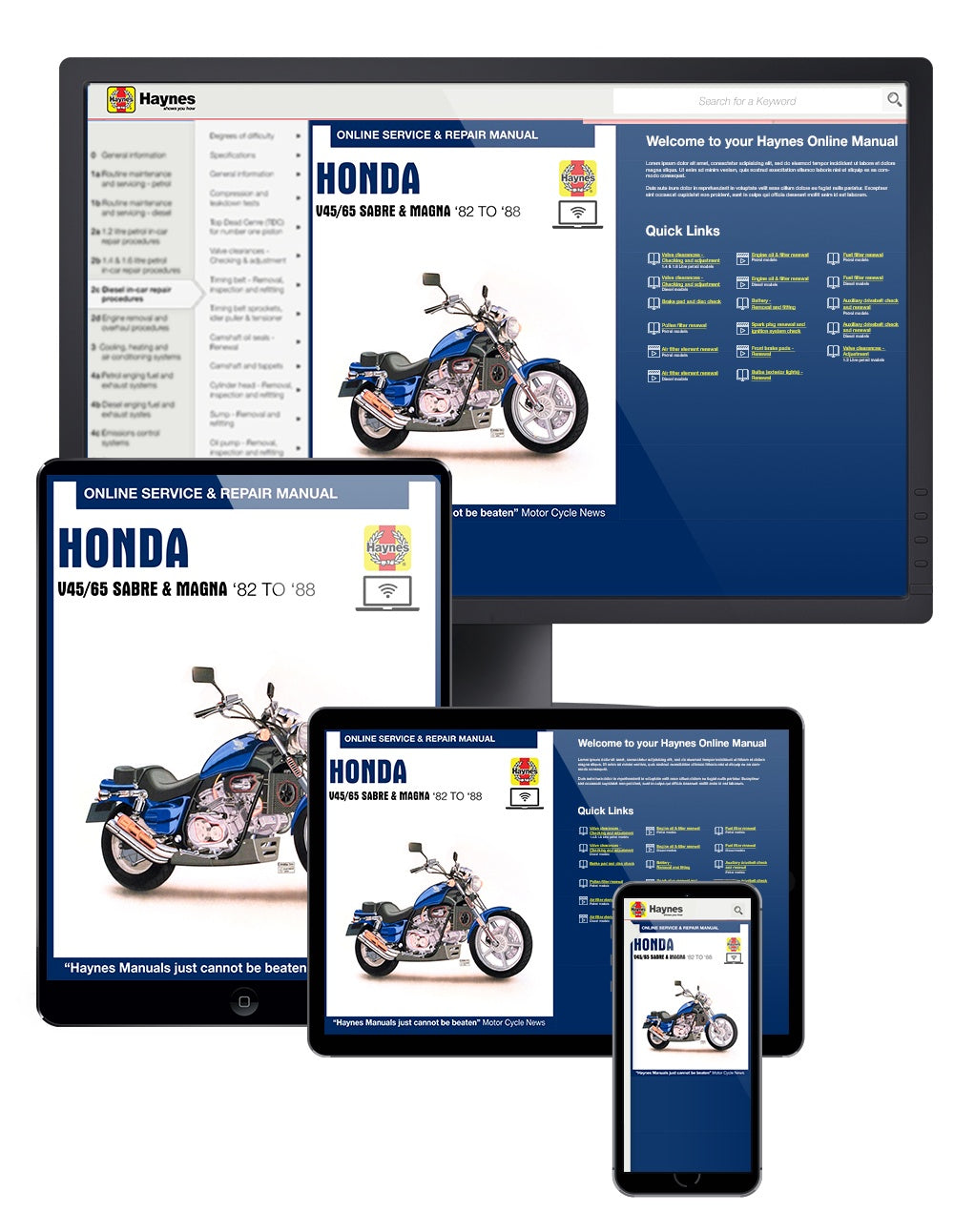 Honda V45/65 Sabre & Magna (82 - 88) Haynes Repair Manual