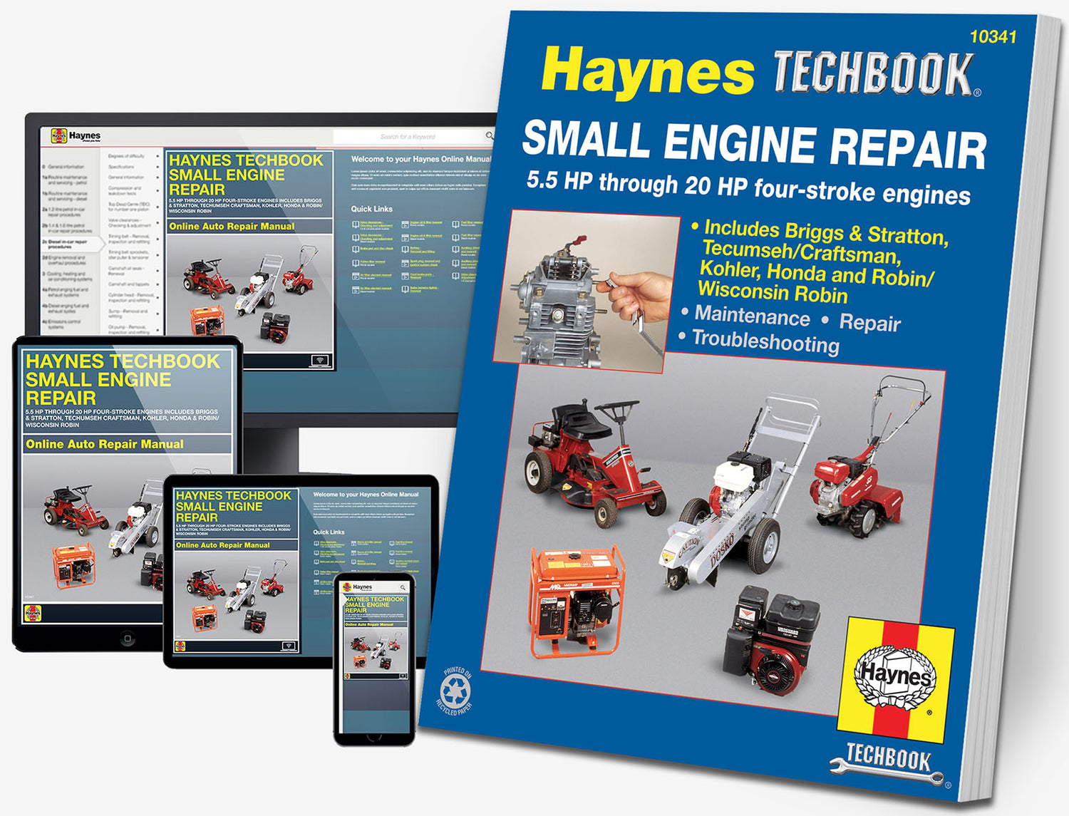 Small Engine Repair 5.5 HP through 20 HP Haynes Online Techbook