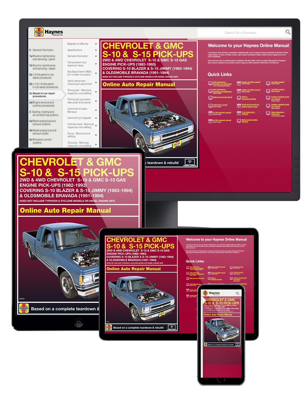 Chevrolet S-10 & GMC S-15 pick-ups (1982-1993) petrol. inc. S-10 Blazer & S-15 Jimmy (1983-1994) & Oldsmobile Bravada (1991-1994) Haynes Repair Manual (USA)