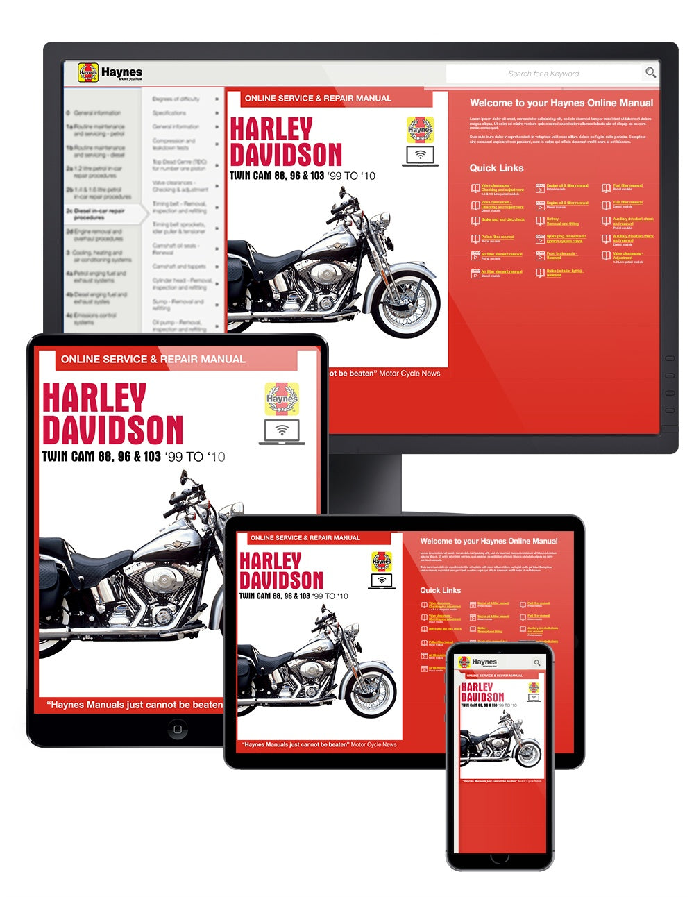 Harley-Davidson Twin Cam 88, 96 & 103 Models (99 - 10) Haynes Repair Manual
