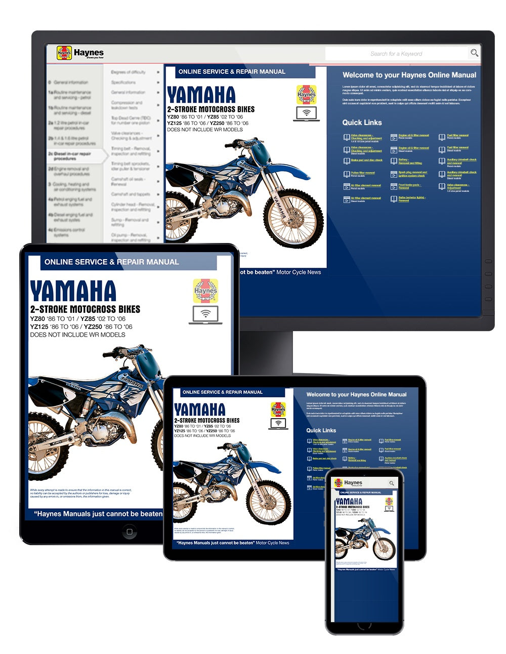 Yamaha 2-stroke Motocross Bikes (86 - 06) Haynes Repair Manual