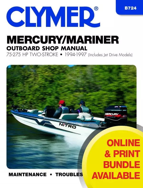 Mercury Mariner 75-275 HP Two Stroke Outboards Includes Jet Drive Models (1994-1997) Service Repair Manual