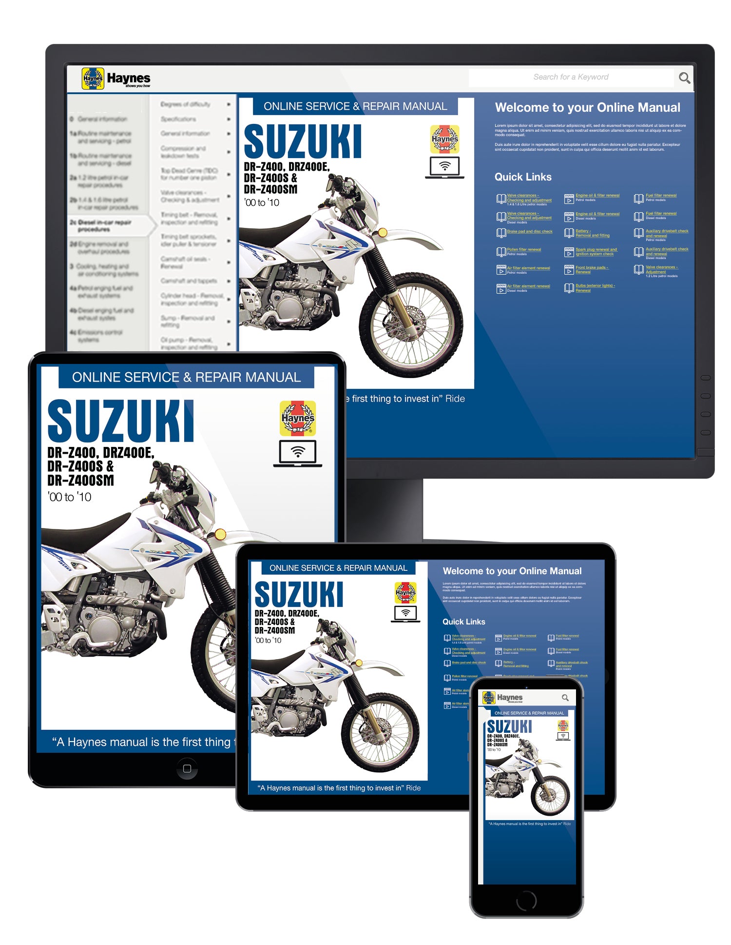 Suzuki DR-Z400/Z400E/Z400S/Z400SM (00 - 10) Haynes Repair Manual
