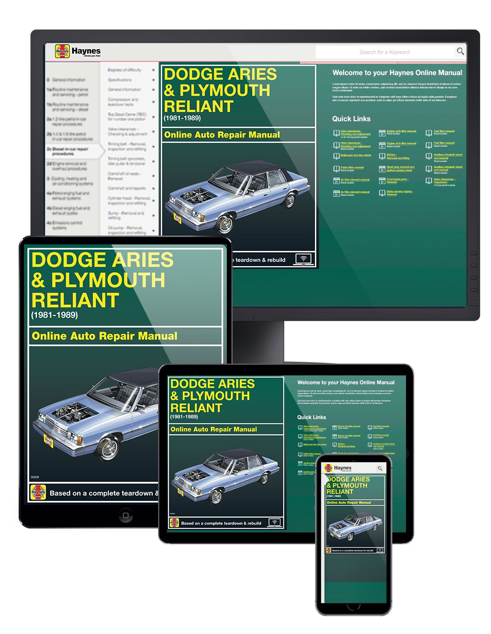 Dodge Aries and Plymouth Reliant (1981 - 1989) Haynes Repair Manual (USA)