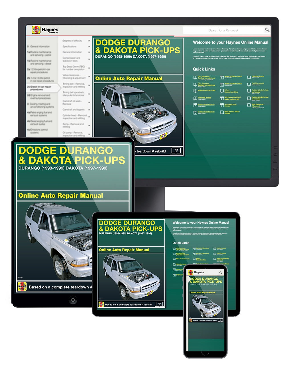 Dodge Durango (1998 & 1999) & Dakota (1997-1999) Haynes Repair Manual (USA)