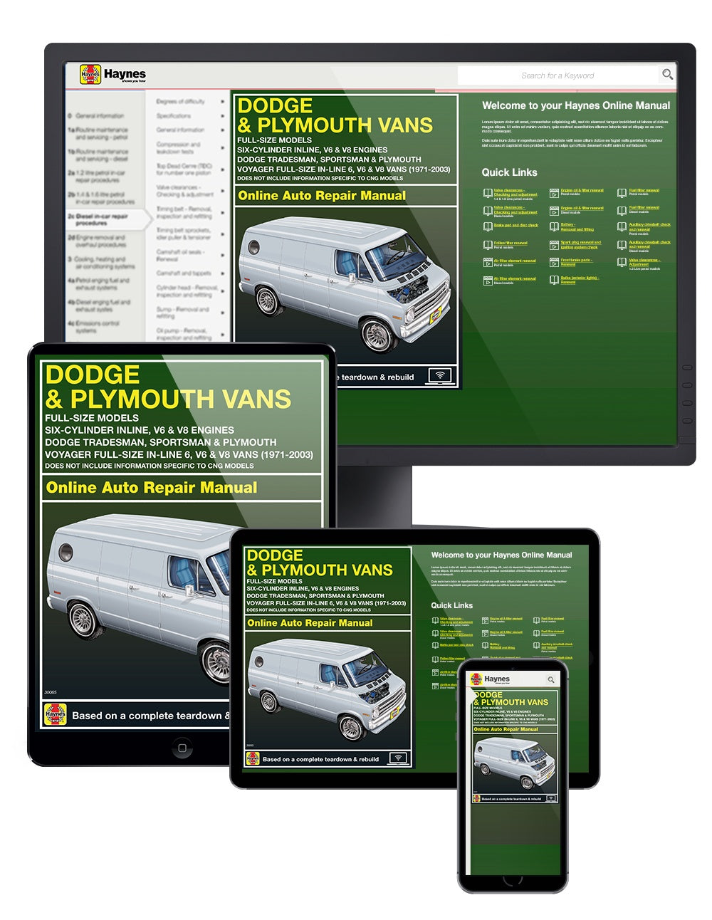 Dodge Tradesman, Sportsman & Plymouth Voyager full-size in-line 6, V6 & V8 vans (1971-2003) Haynes Repair Manual (USA)