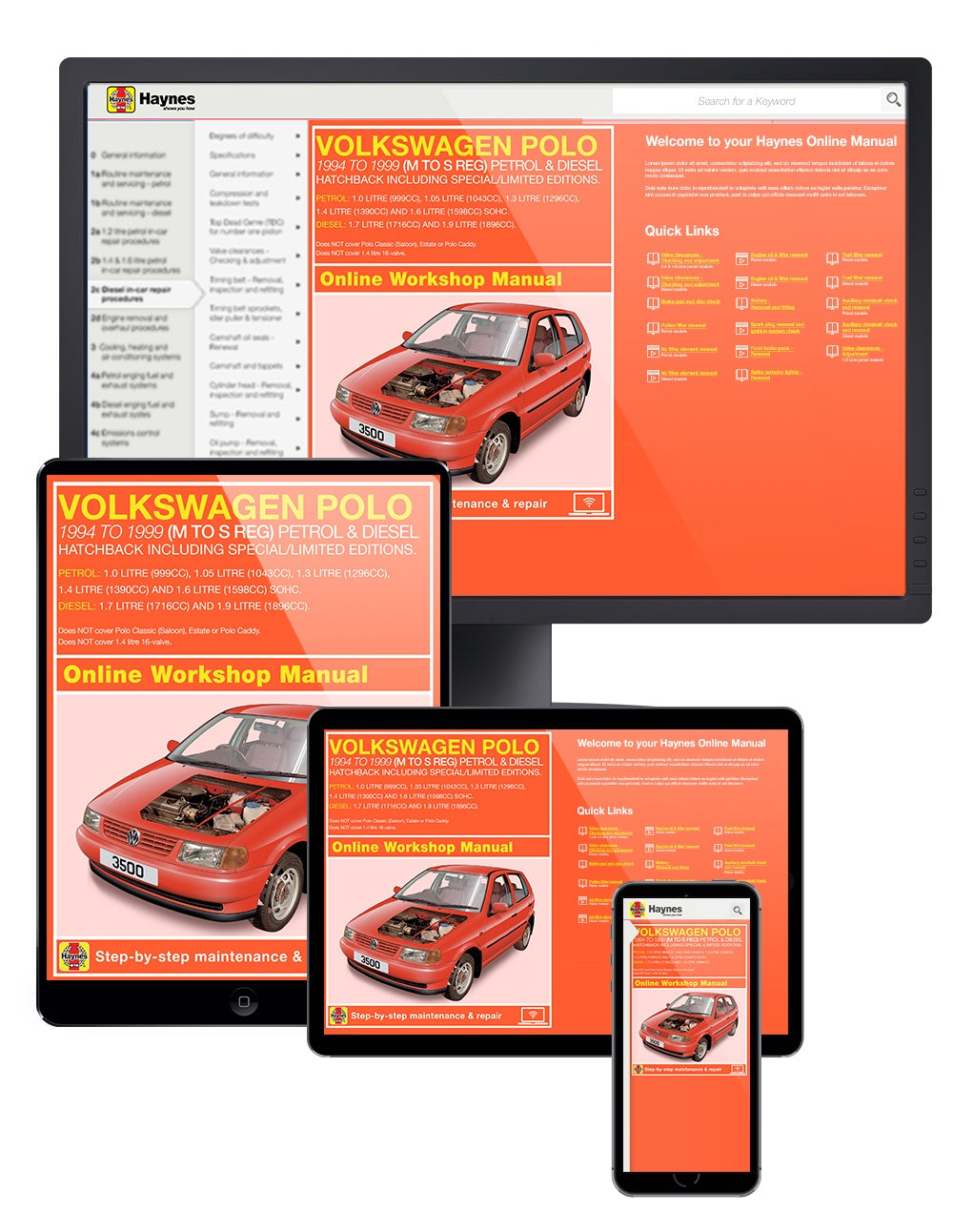 VW Polo Hatchback Petrol & Diesel (94 - 99) Haynes Repair Manual