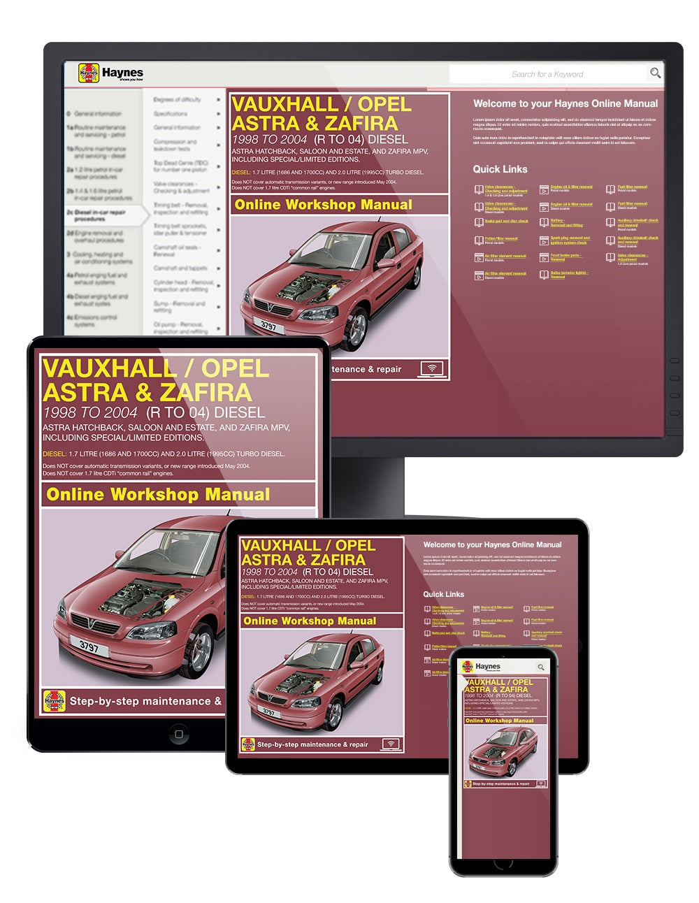 Vauxhall/Opel Astra & Zafira Diesel (Feb 98 - Apr 04) Haynes Repair Manual