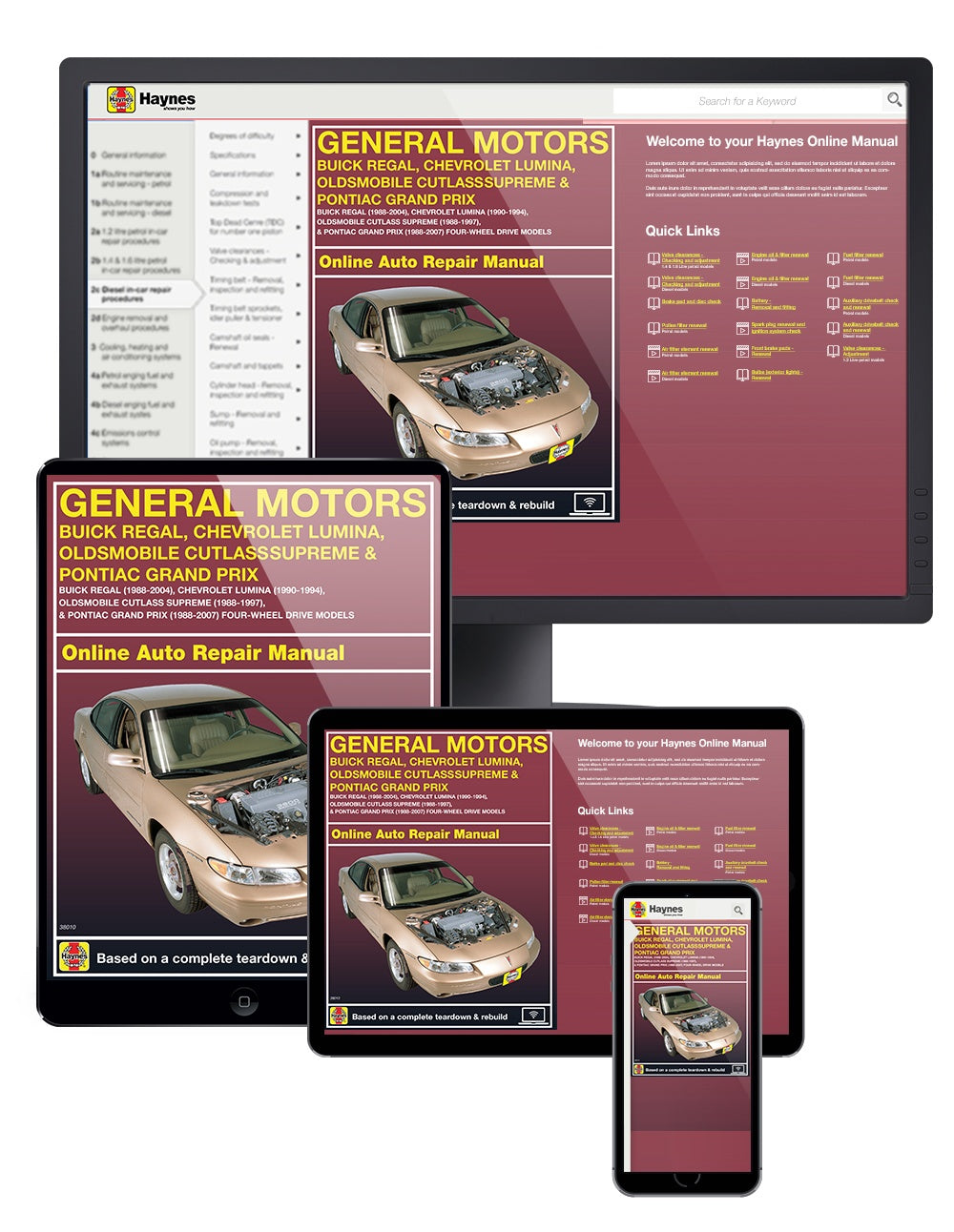 General Motors FWD models Buick Regal (88-04), Chevrolet Lumina (90-94), Olds Cutlass Supreme (88-97), & Pontiac Grand Prix (88-07) Haynes Repair Manual (USA)
