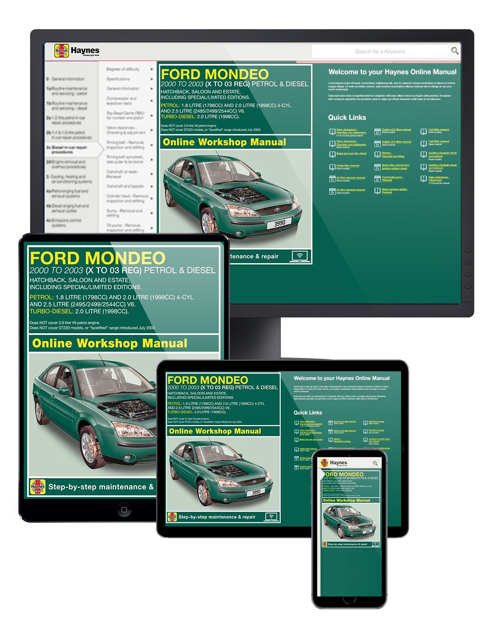 Ford Mondeo Petrol & Diesel (Oct 00 - Jul 03) Haynes Repair Manual