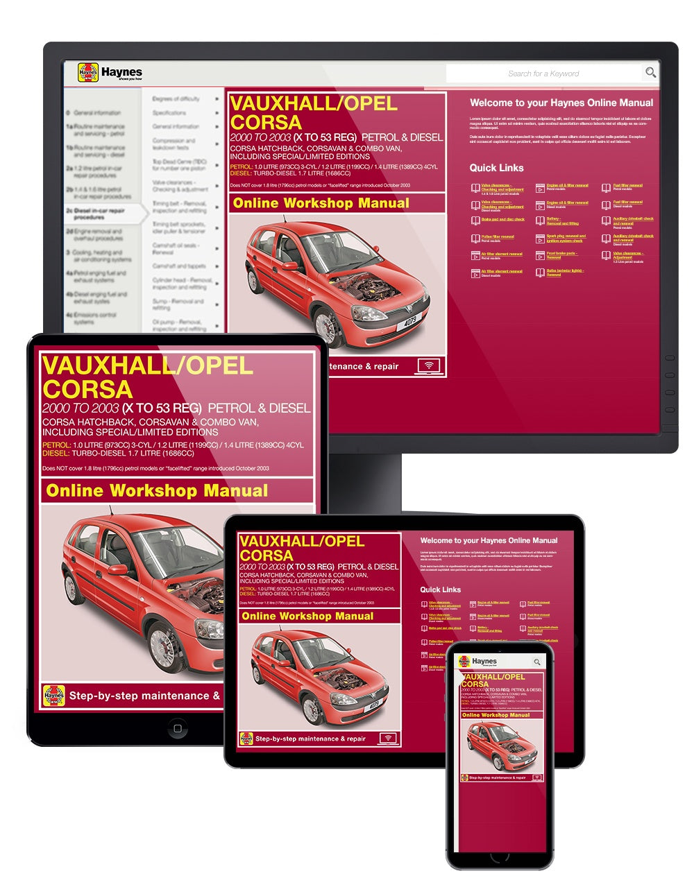 Vauxhall/Opel Corsa petrol & diesel (00 - 03) Haynes Online Manual