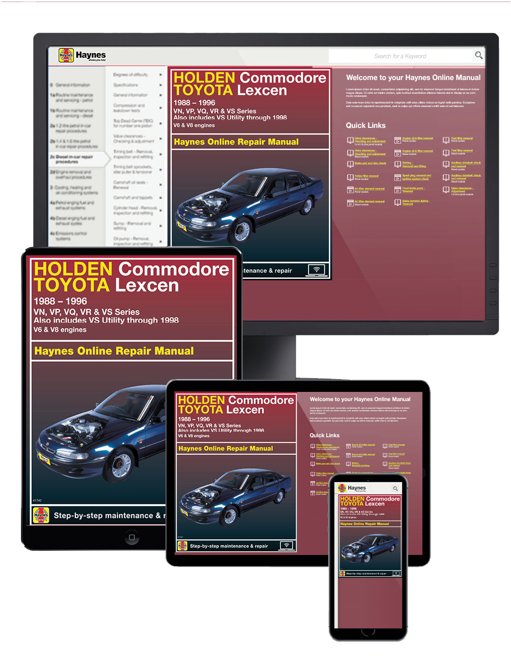 Holden Commodore (88-96) and Toyota Lexcen (89-97) Haynes Repair Manual