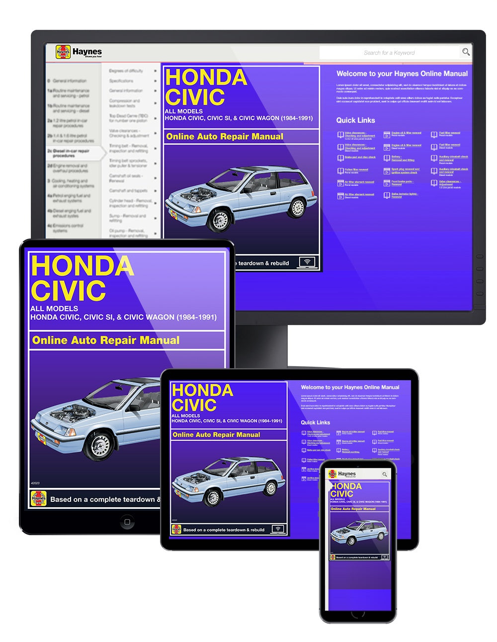 Honda Civic, Civic Si, (1984-1991) Haynes Repair Manual (USA)