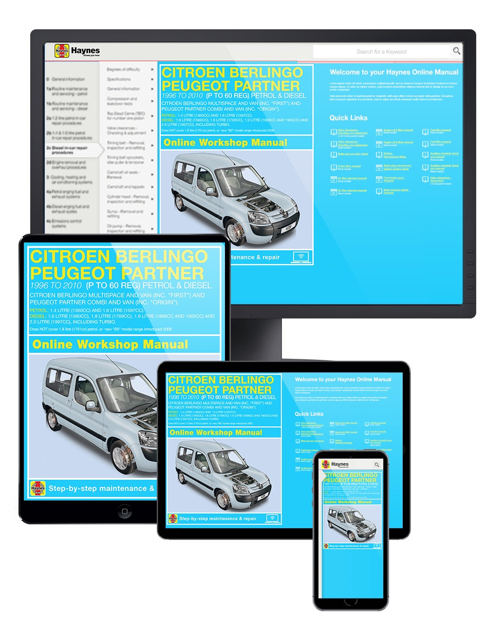 Citroen Berlingo & Peugeot Partner Petrol & Diesel (96 - 10) Haynes Repair Manual