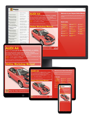 Audi A4 Petrol & Diesel (01 - 04) Haynes Repair Manual