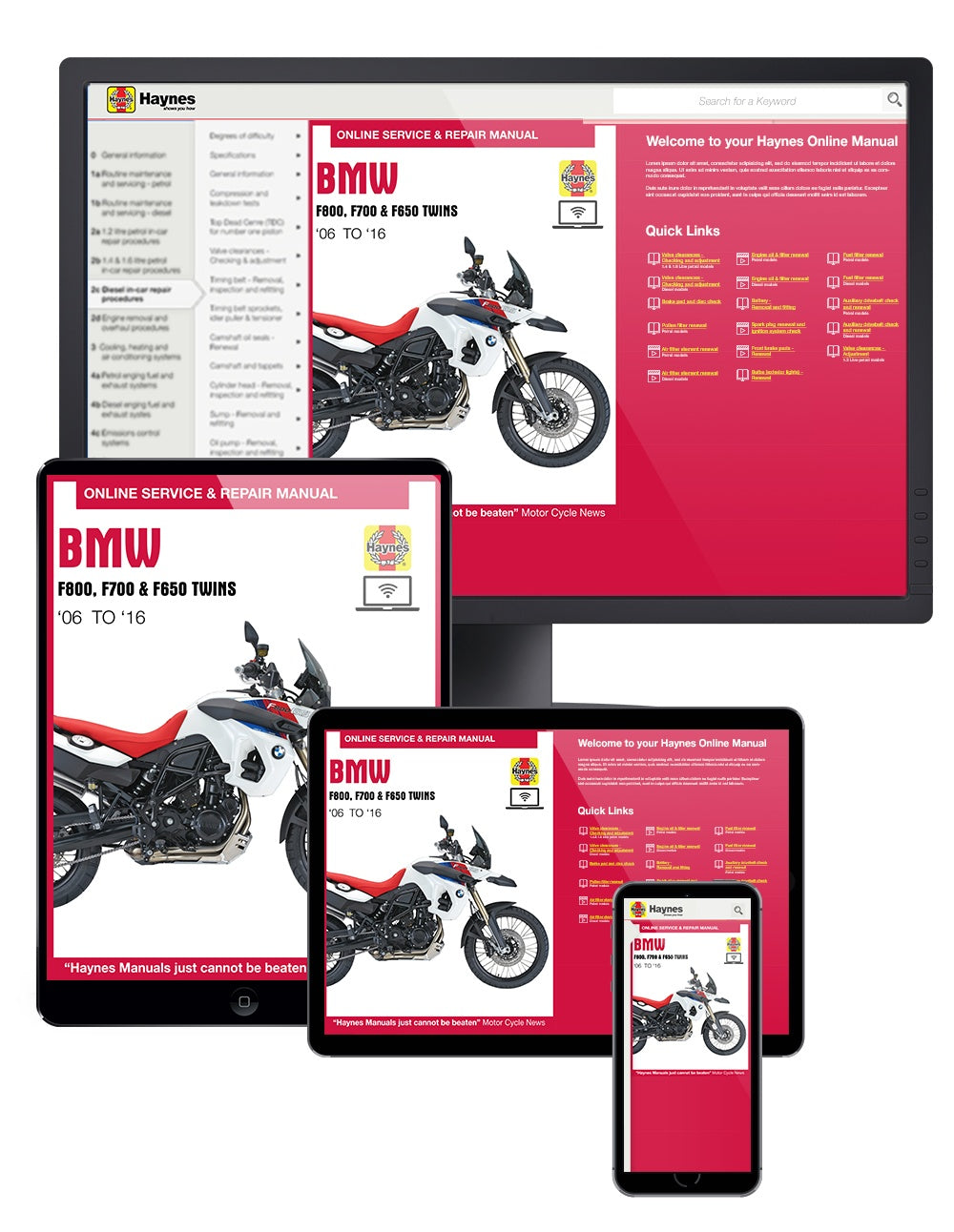 BMW F650, F700 & F800 Twins (06-16) Haynes Repair Manual – Haynes