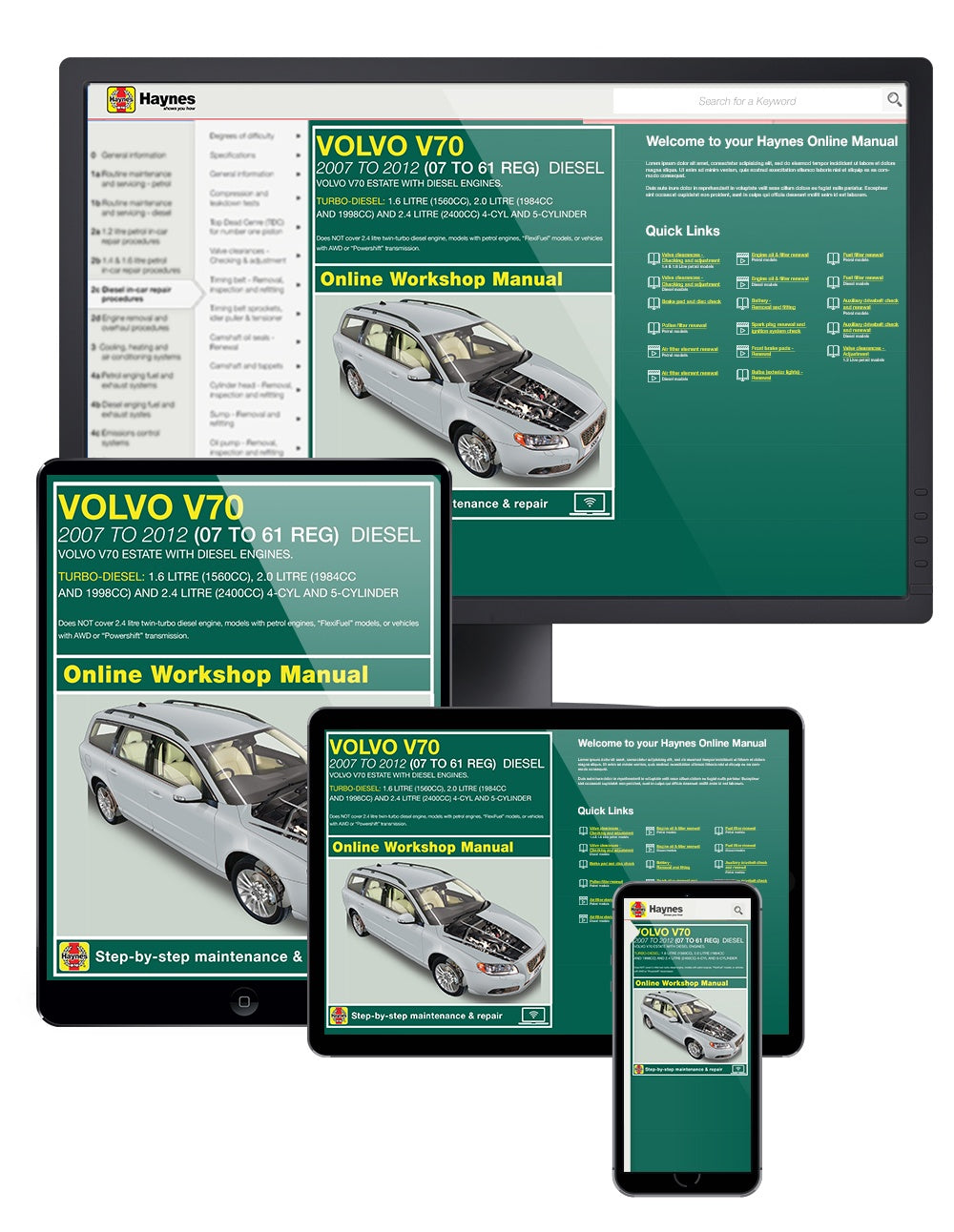 Volvo V70 Diesel (June 07 – 12) Haynes Repair Manual