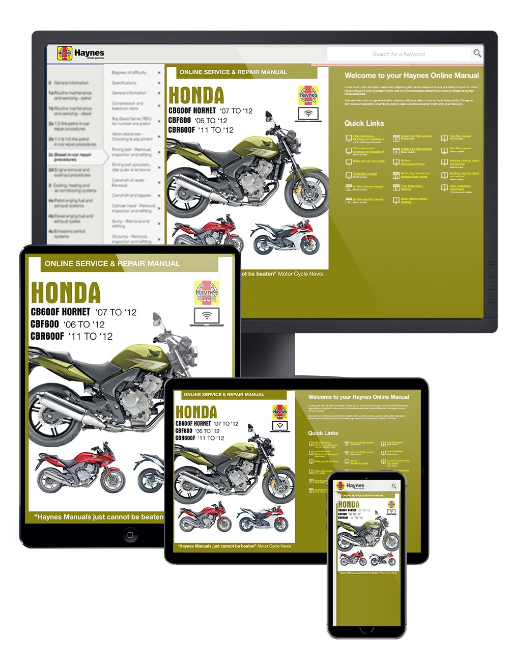 Honda CB600 Hornet, CBF600 & CBR600F (07 - 12) Haynes Repair Manual