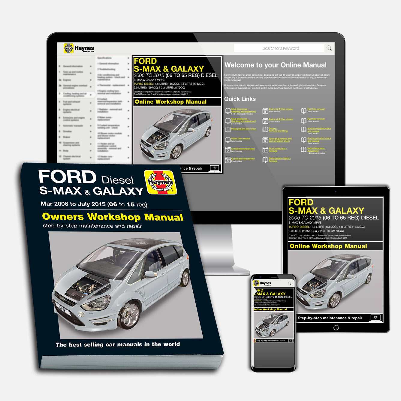 Ford S-MAX & Galaxy Diesel (Mar 2006-July 2015) Haynes Repair Manual Bundle