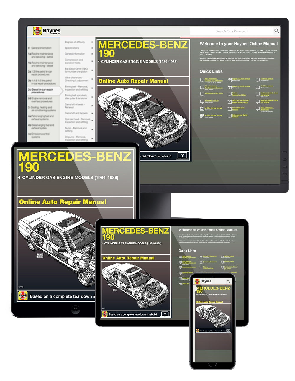 Mercedes-Benz 190 4-cylinder petrol (1984-1988) Haynes Repair Manual (USA)