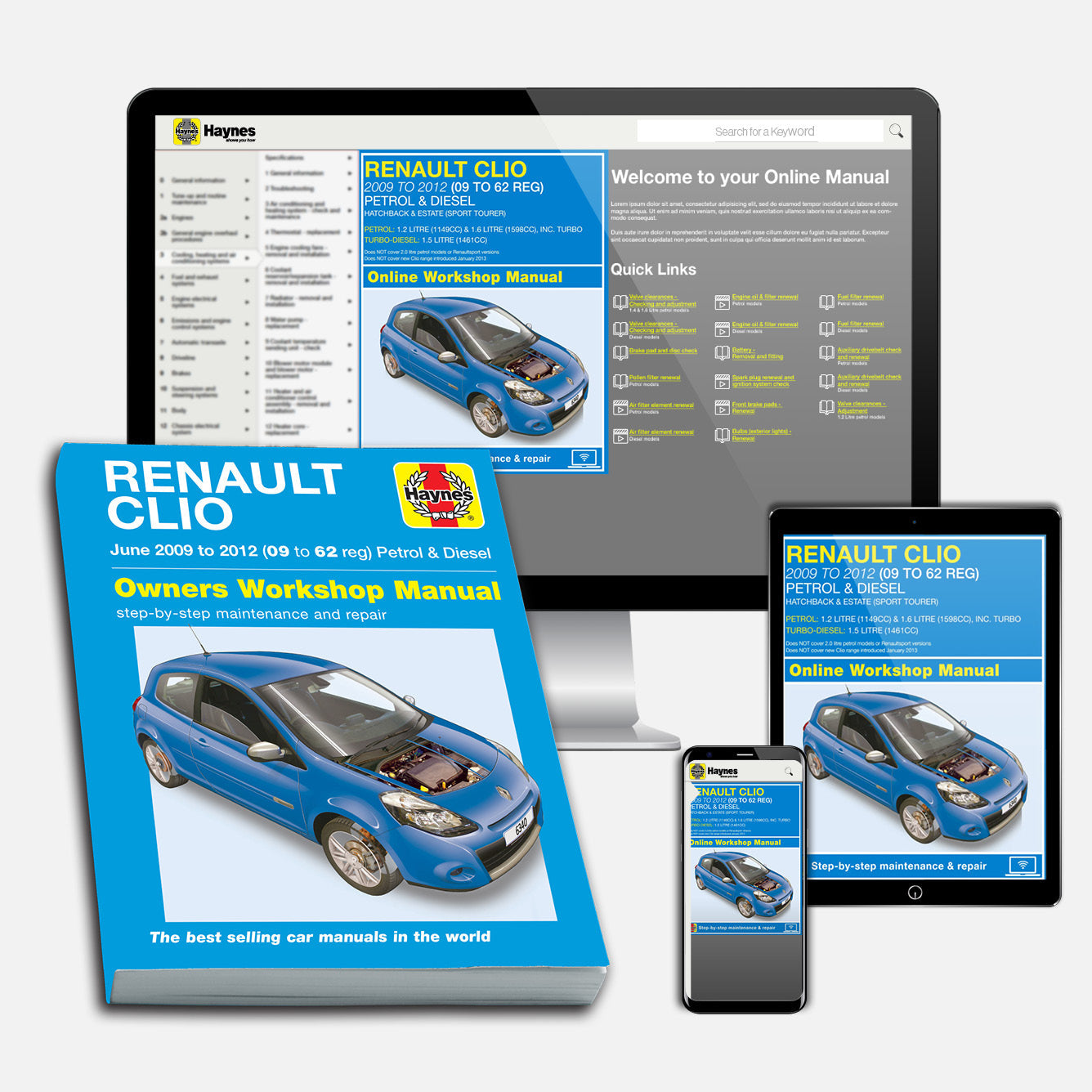 Renault Clio (Jun 2009-2012) 09 to 62 Haynes Repair Manual Bundle