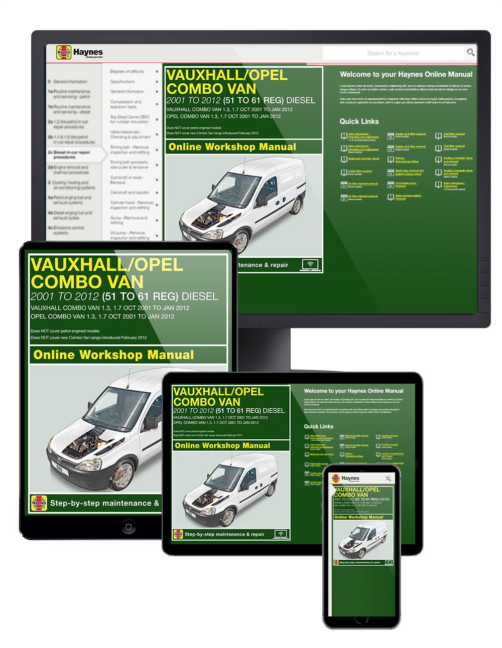 Vauxhall/Opel Combo Diesel Van (Oct 2001 to Jan 2012) 51 to 61 Haynes Repair Manual