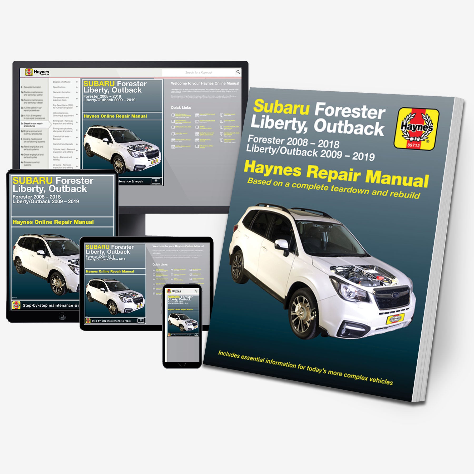 Haynes Subaru Legacy, Outback, Baja & Forester Repair Manual (2000-2009) - Paper Guide