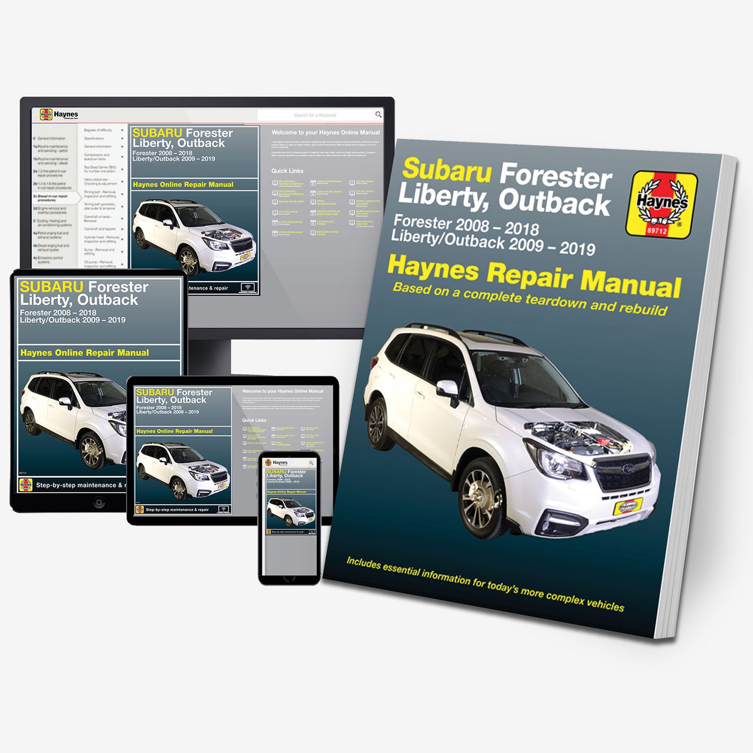 Subaru Forester 2008-2018, Liberty/Outback 2009-2019 Haynes Repair Manual