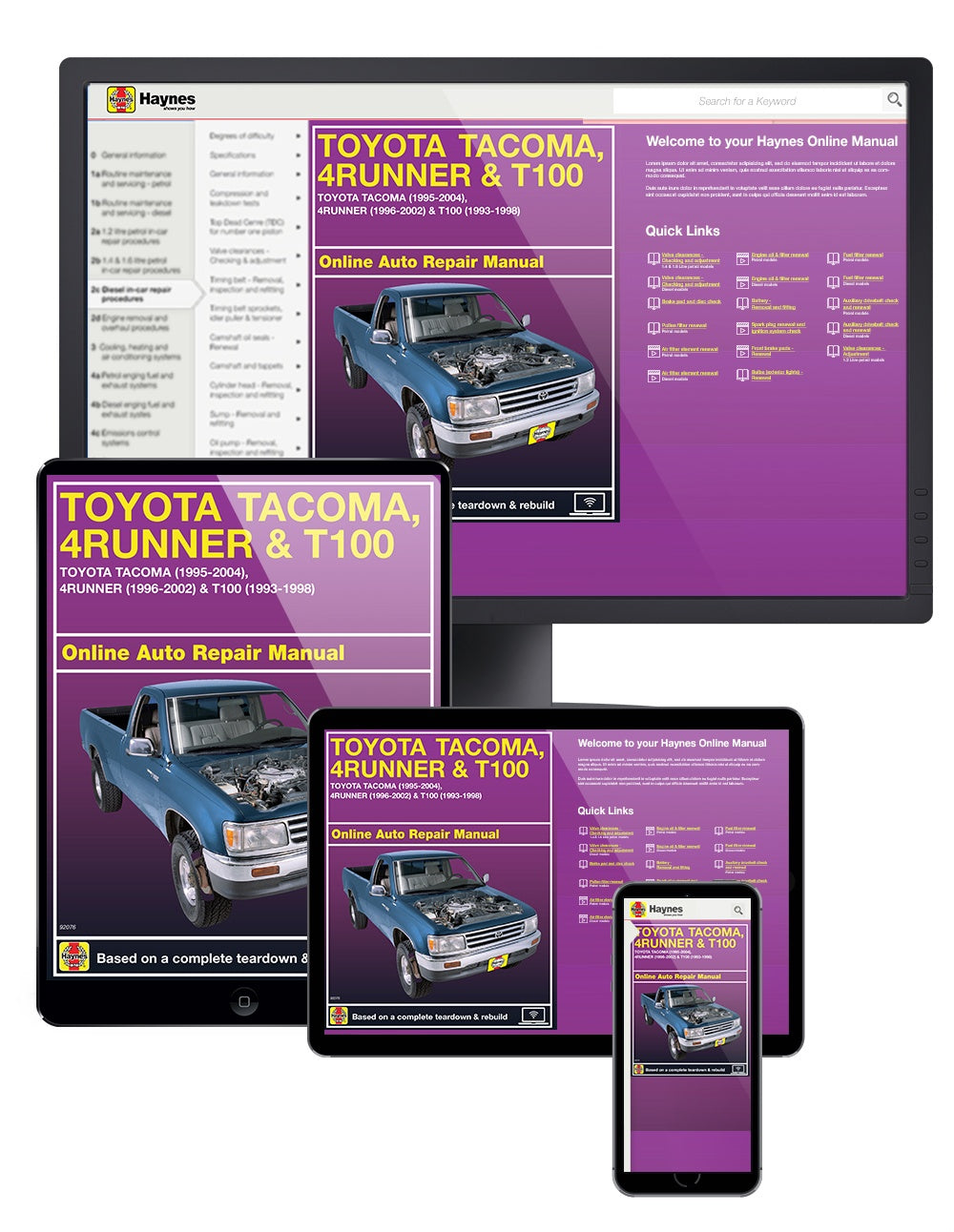 Toyota Tacoma (1995-2004), 4 Runner (1996-2002)& T100 (1993-1998) Haynes Repair Manual (USA)