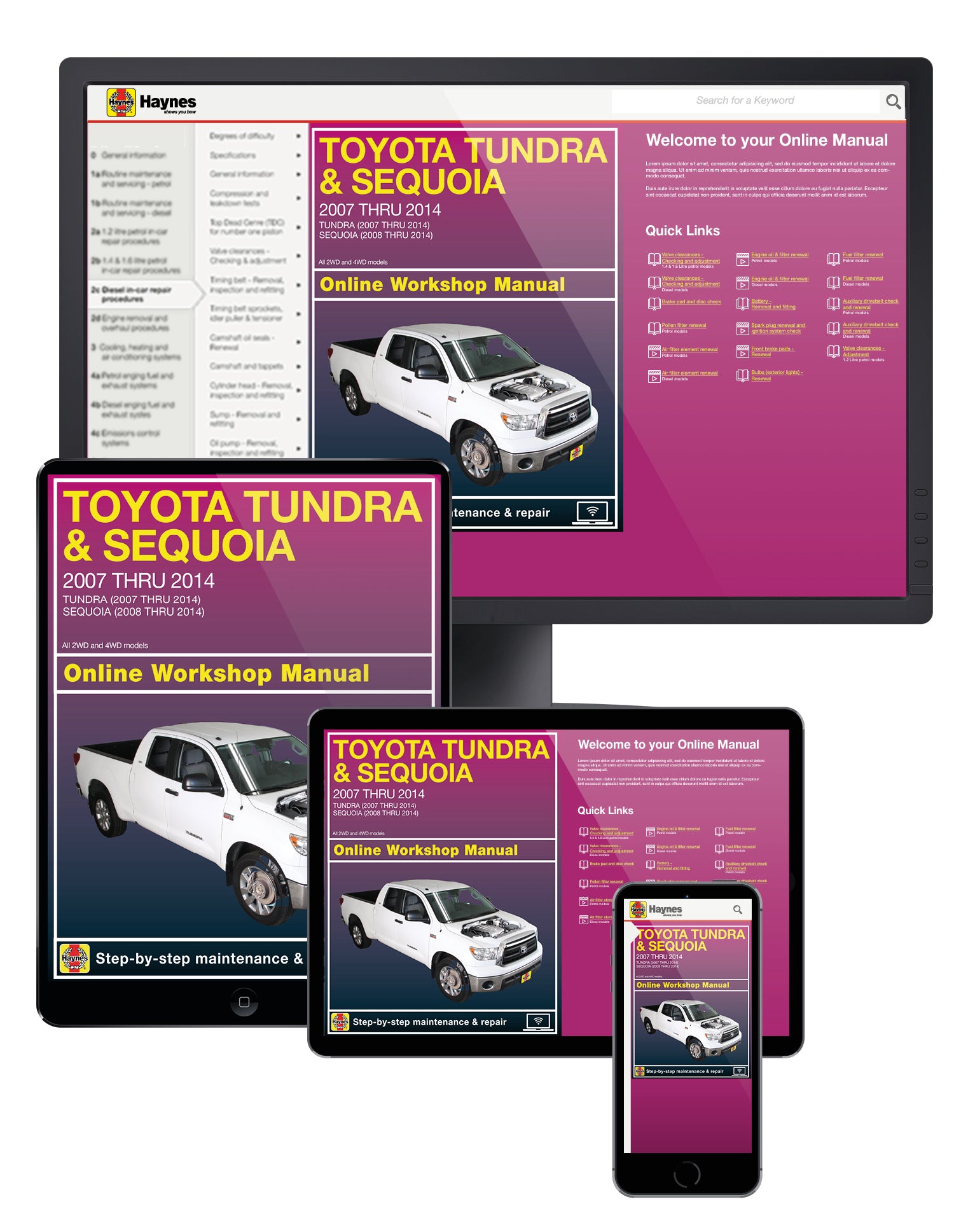 Toyota Tundra (07-14) & Sequoia (08-14) 2WD & 4WD Haynes Online Manual