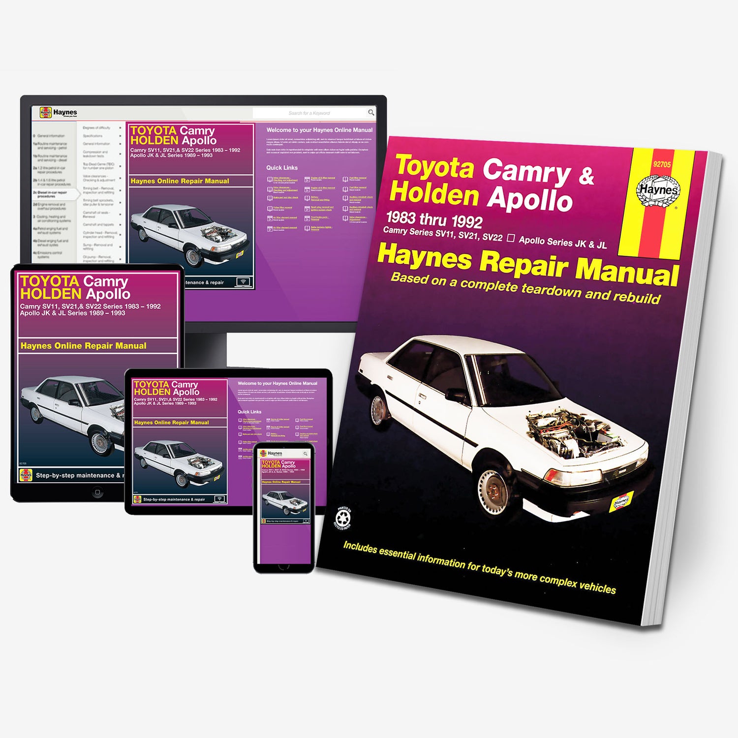 Toyota Camry (83-92) & Holden Apollo (89-93) Haynes Repair Manual