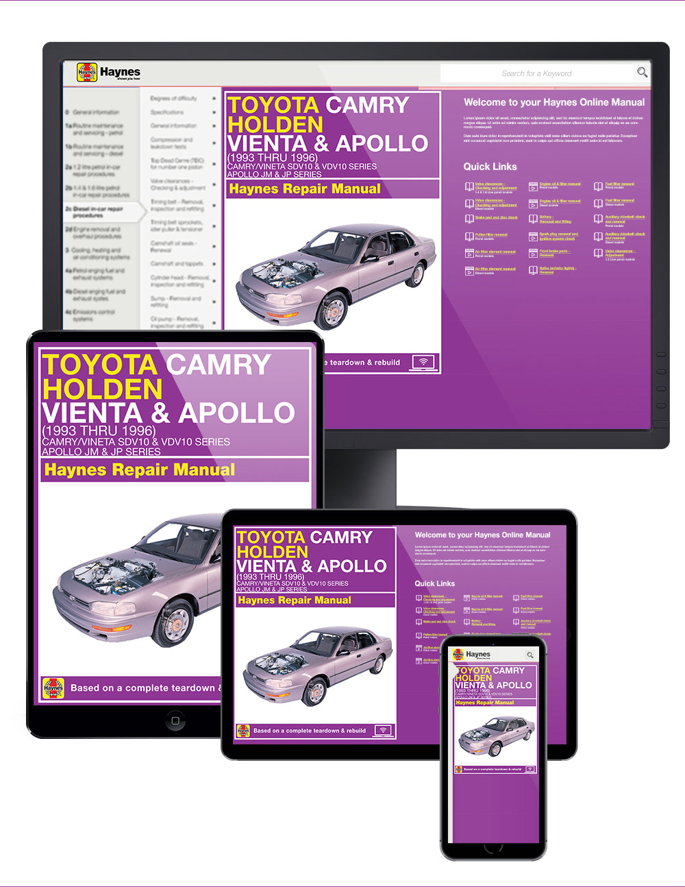 Toyota Camry & Holden Apollo (93-96) Haynes Repair Manual