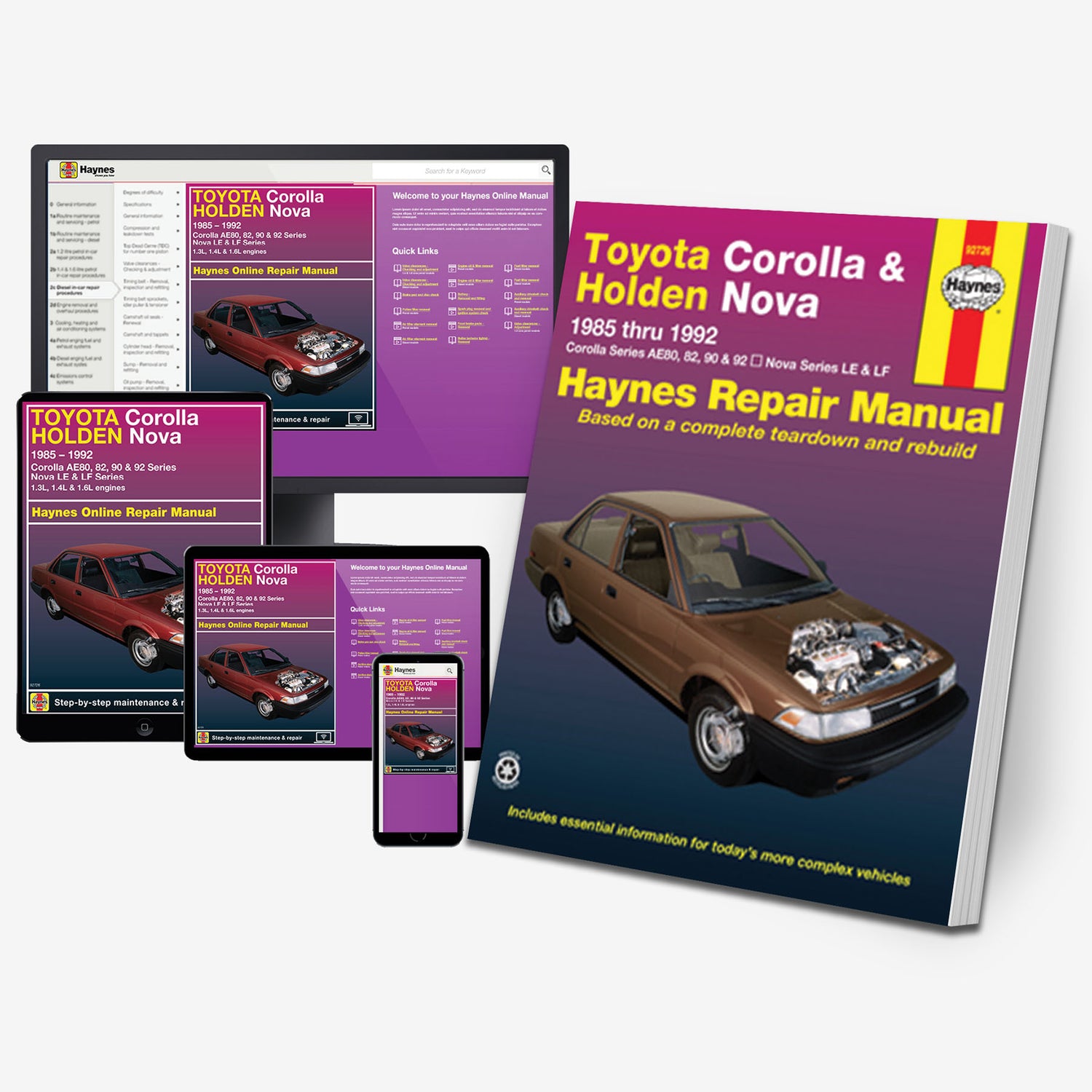 Toyota Corolla & Holden Nova (85-92) Haynes Repair Manual