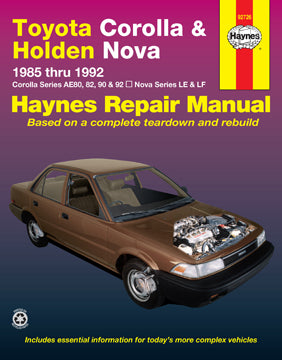 Toyota Corolla & Holden Nova (85-92) Haynes Repair Manual