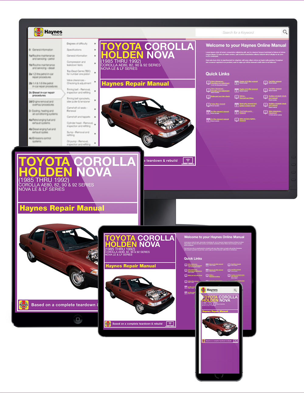 Toyota Corolla & Holden Nova (85-92) Haynes Repair Manual