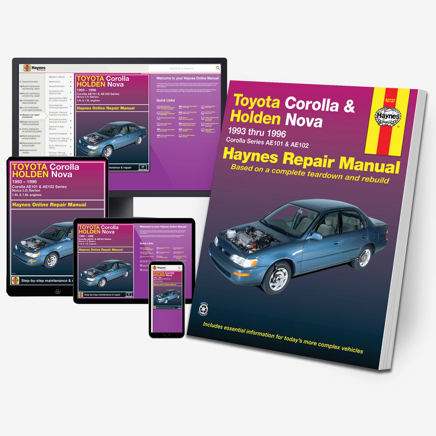 Toyota Corolla (93-96) & Holden Nova (94-97) Haynes Repair Manual