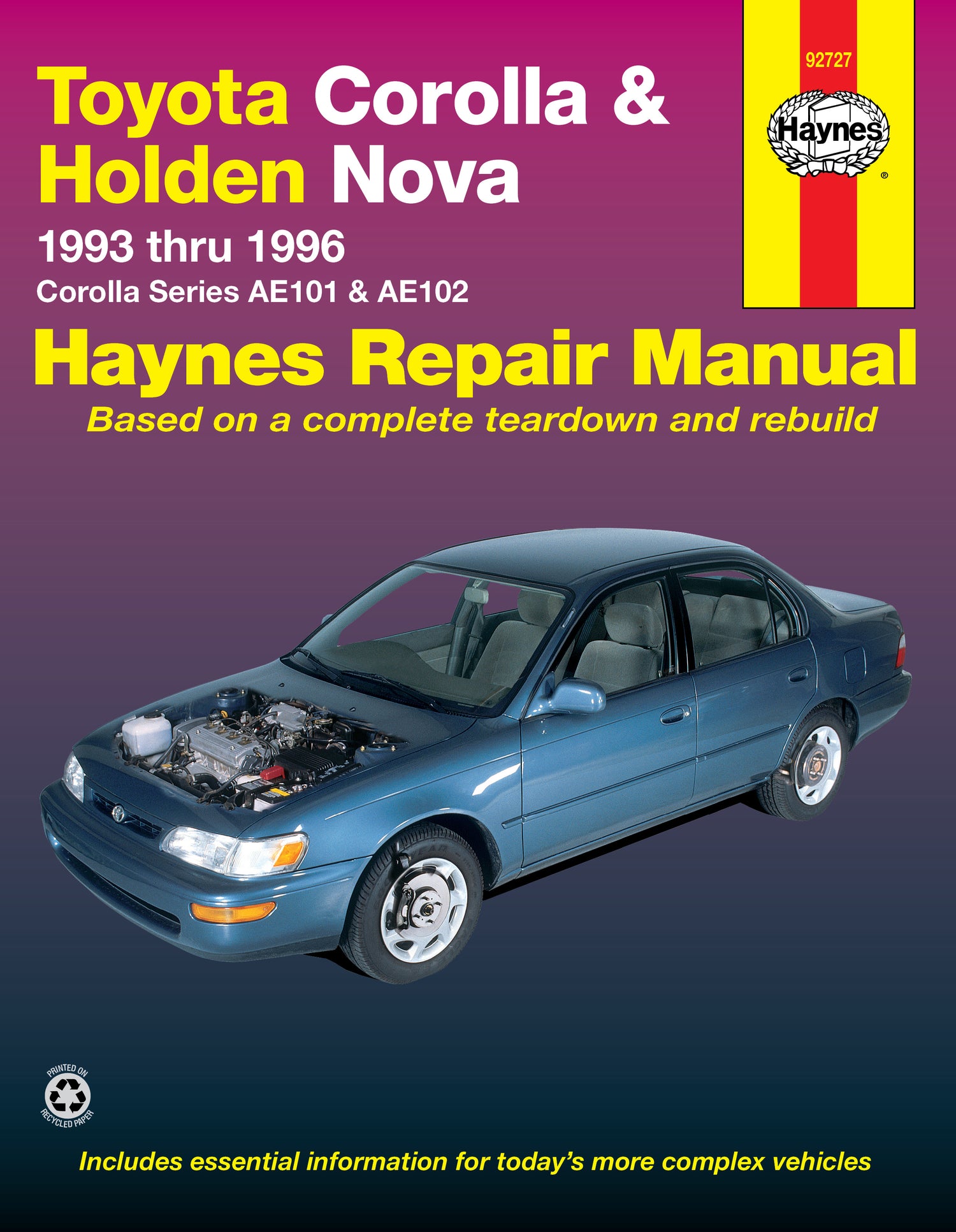 Toyota Corolla (93-96) & Holden Nova (94-97) Haynes Repair Manual