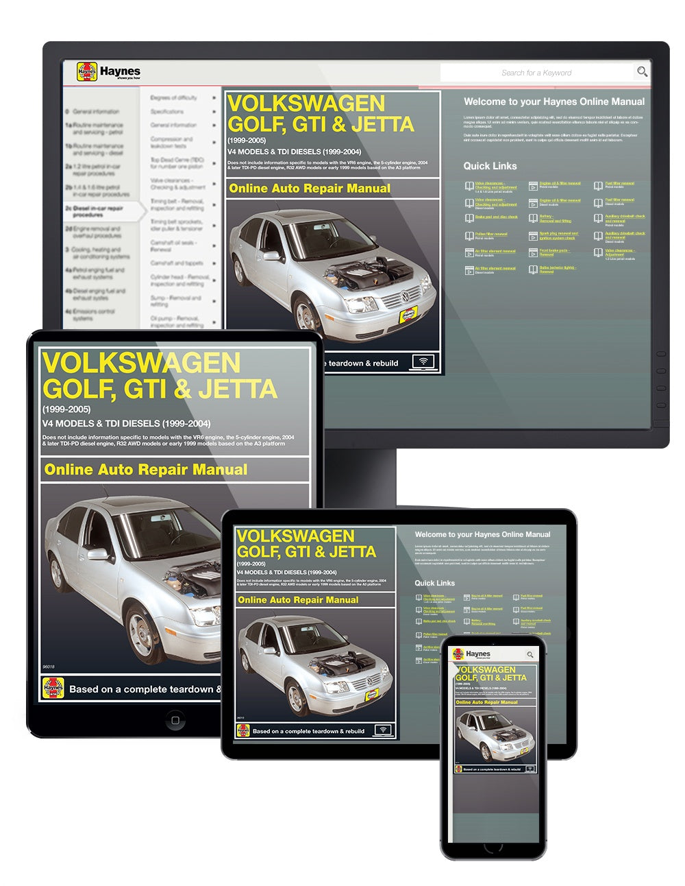 Volkswagen VW Golf, GTI, & Jetta (1999-2005)& TDI diesel (1999-2004) Haynes Repair Manual (USA)