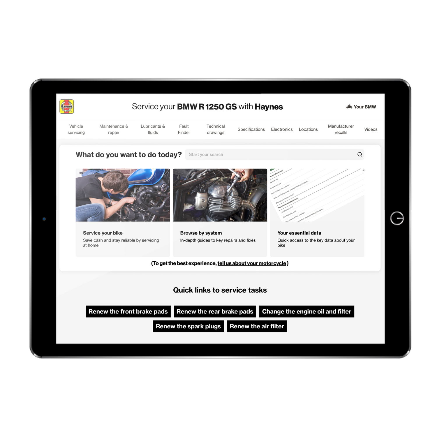 BMW R 1250 GS (2019 - 2023) Haynes Service & Maintenance Mini-Manual