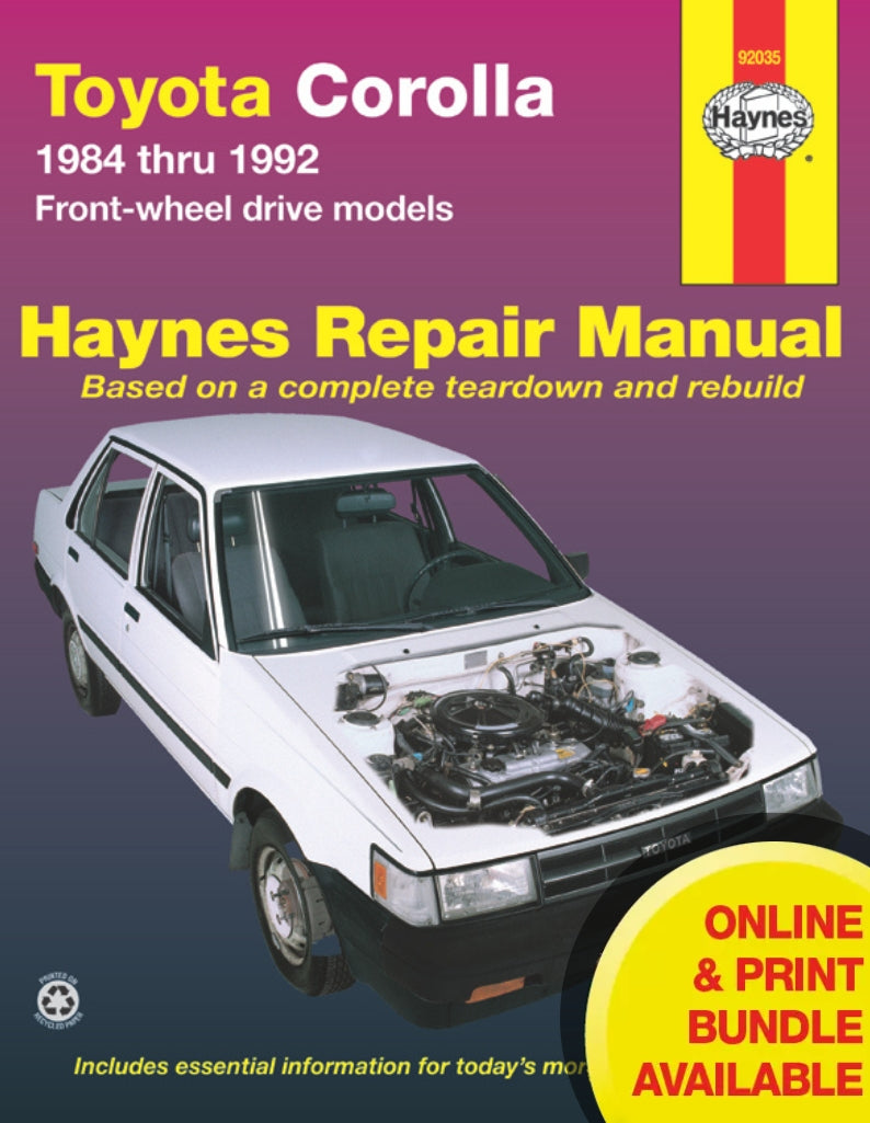 Toyota Corolla FWD (1984-1992) Haynes Repair Manual (USA)