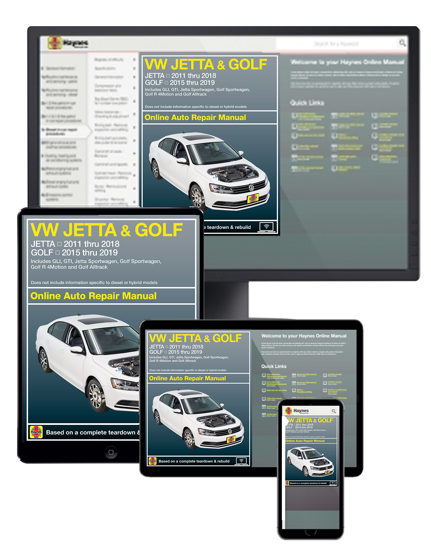 VW Jetta 2011-18 & Golf 2015-19 Haynes Online Repair Manual