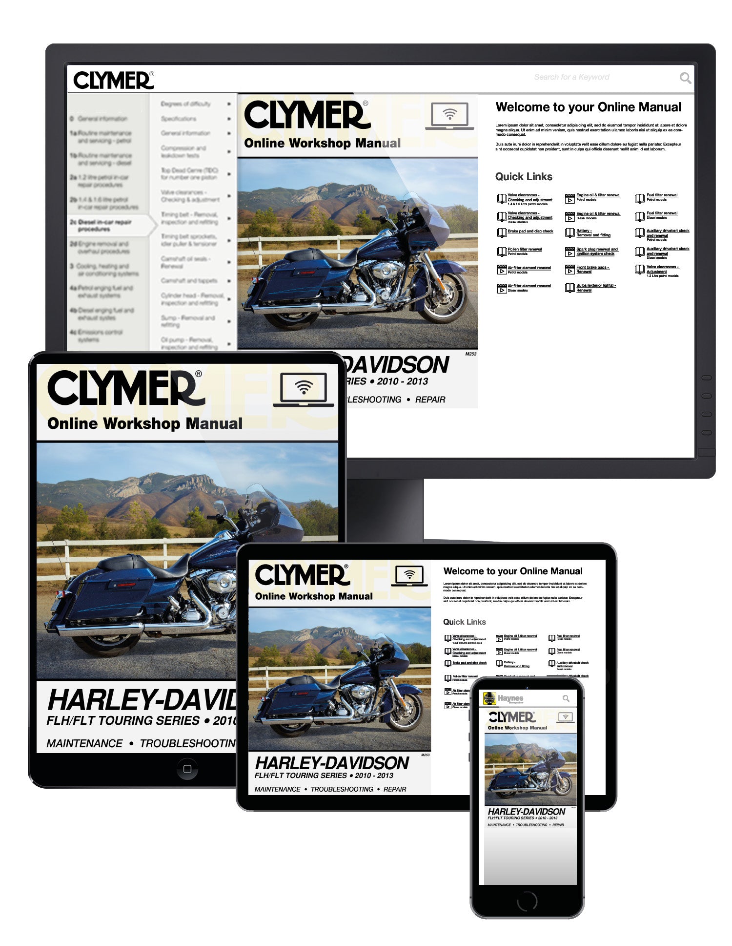 Harley-Davidson FLH/FLT Touring Series Motorcycle (2010-2013) Service Repair Manual