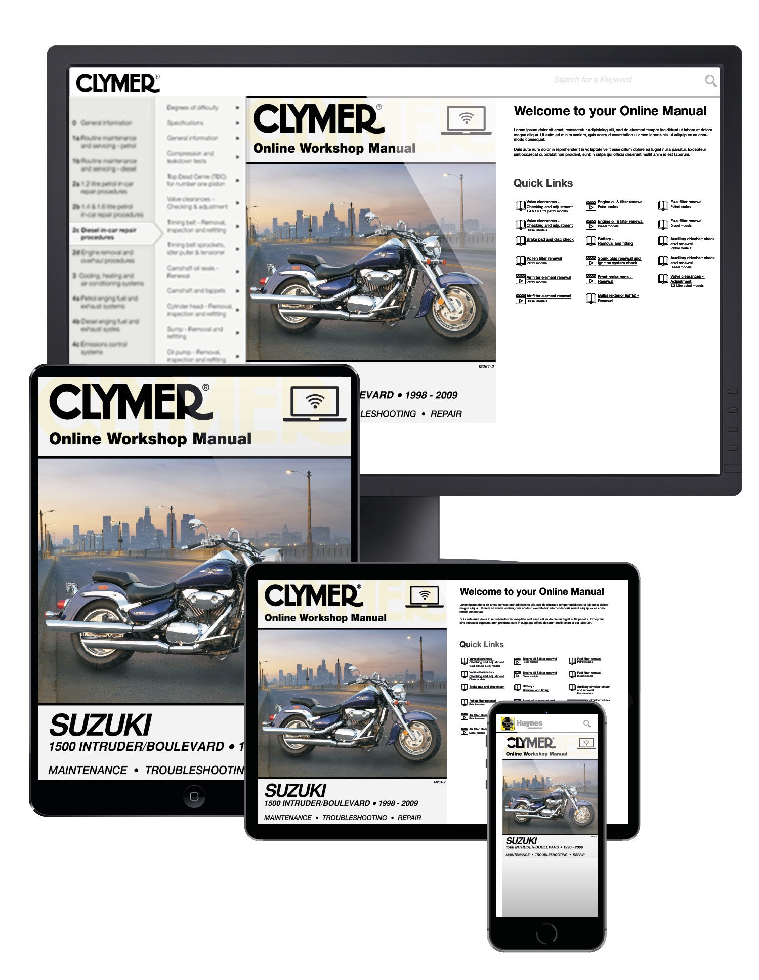 Suzuki Intruder & Boulevard Motorcycle (1998-2009) Service Repair Manual